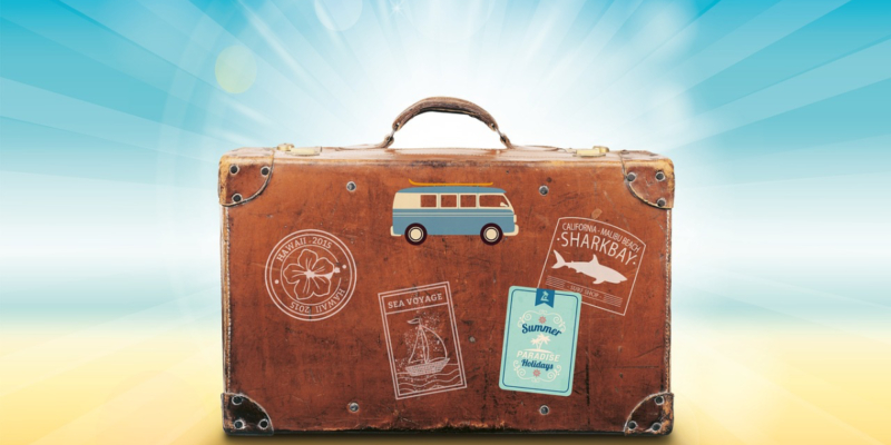 Leather suitcase