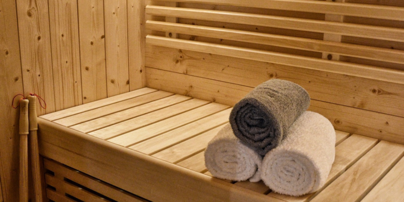Towels in a sauna