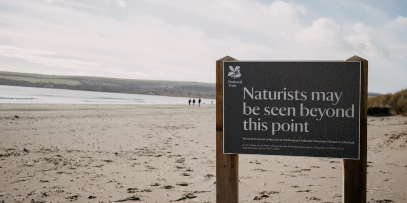 Studland Naturist Beach Sign