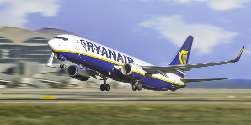 Ryanair plane taking off